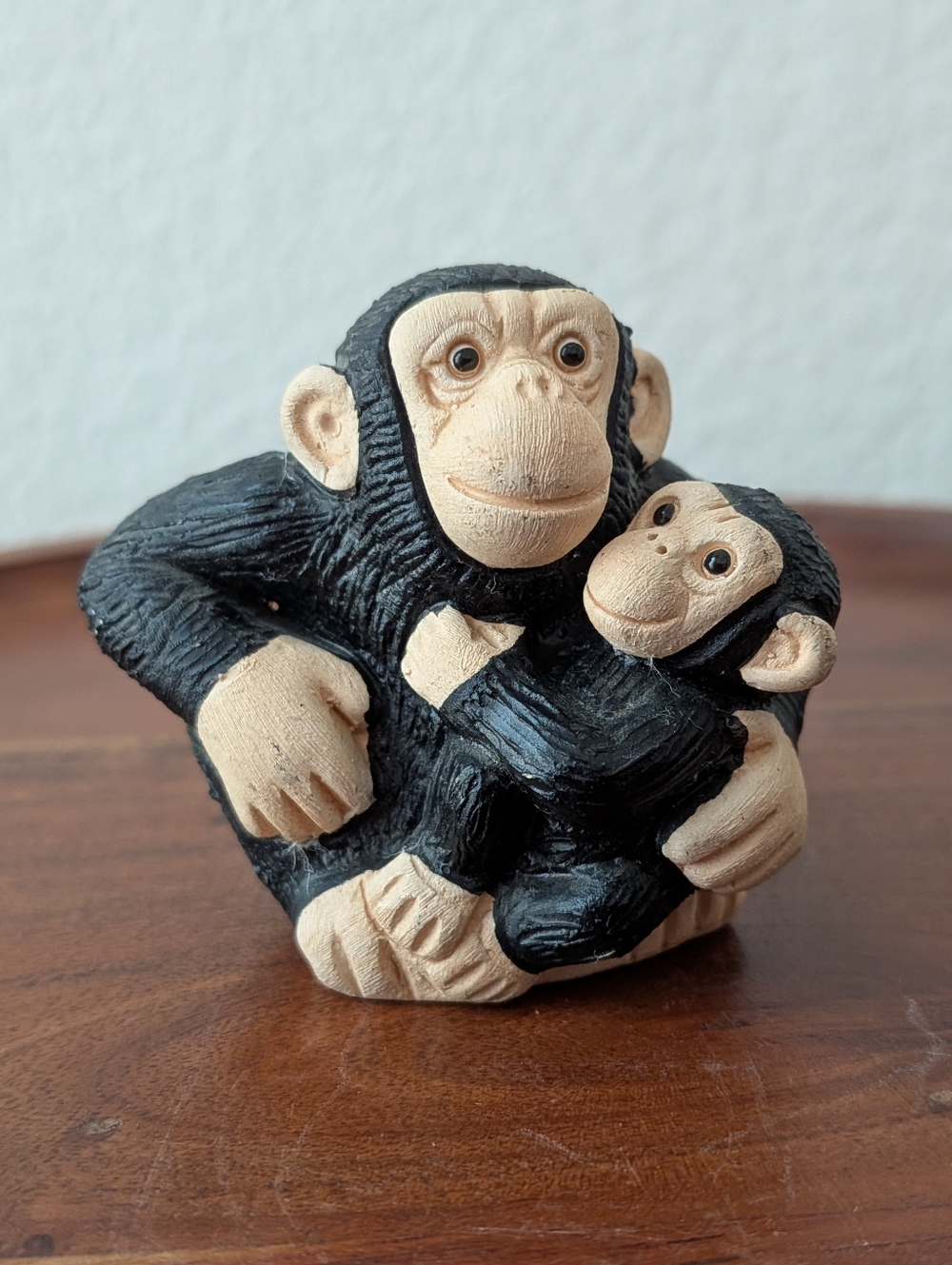 Coad Peru Mommy and BabyChimpanzee Monkey Clay Figurine 2.5" Tall